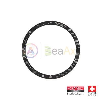 Bezel insert for Omega Speedmaster black with silver index ø 34.20 - 39.70 mm