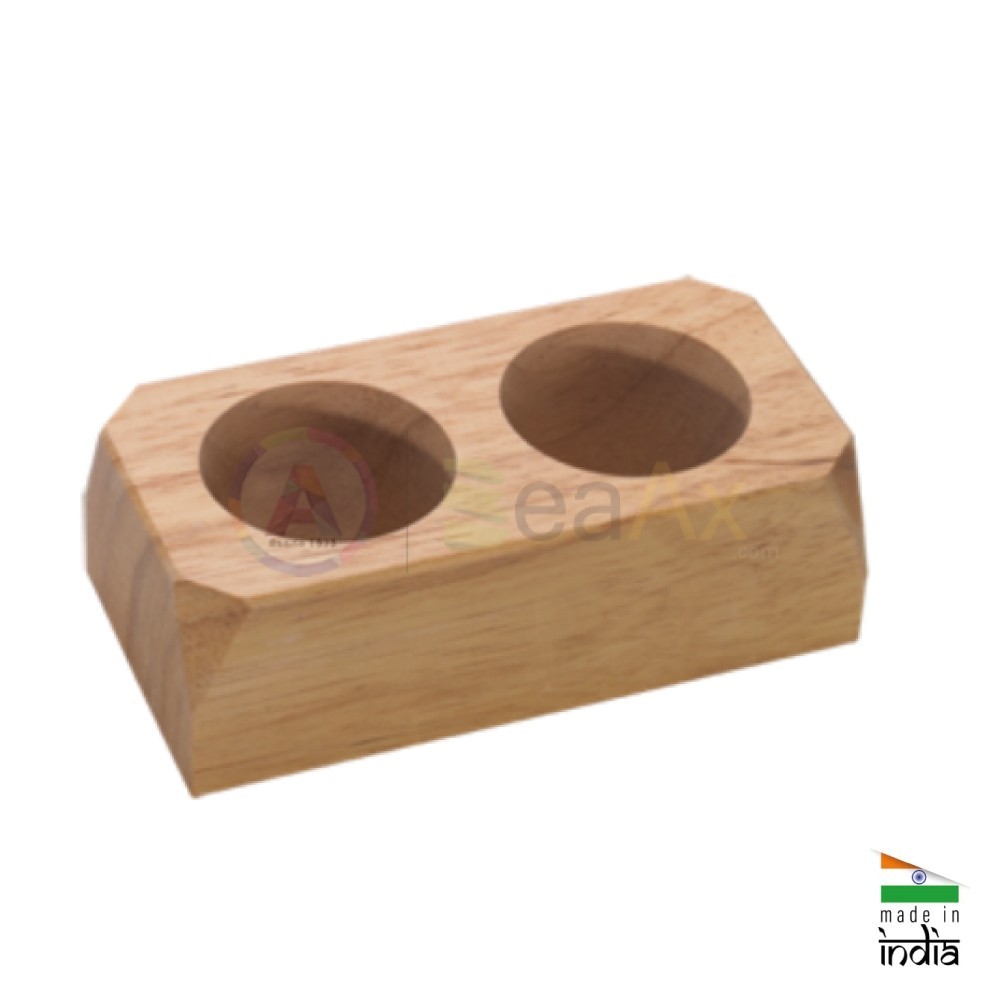 Base in legno da banco porta flaconi tondi per acidi o liquidi 105x50x38 mm AG0168