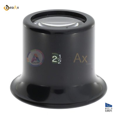 Monocolo da orologiaio BeaAx in plastica nera classico lente minerale ø 25 mm EU SLH507