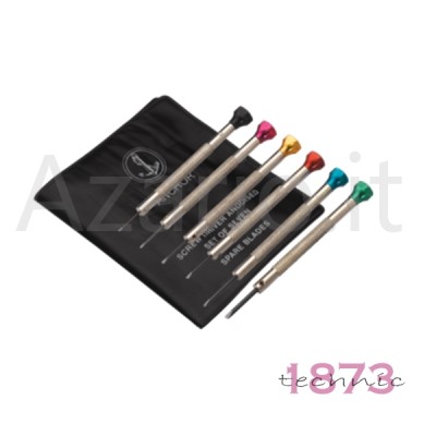 Assortment of screwdriver with reversible blades, 6 pieces ø 0.60 - 1.60 mm