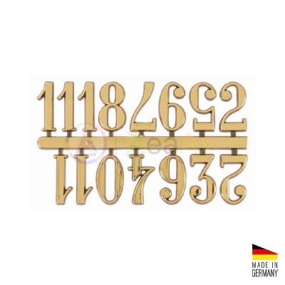 Serie di numeri Arabi 1 - 12 in plastica dorata adesivi 20 mm - Augusta Germany BL0620.1524