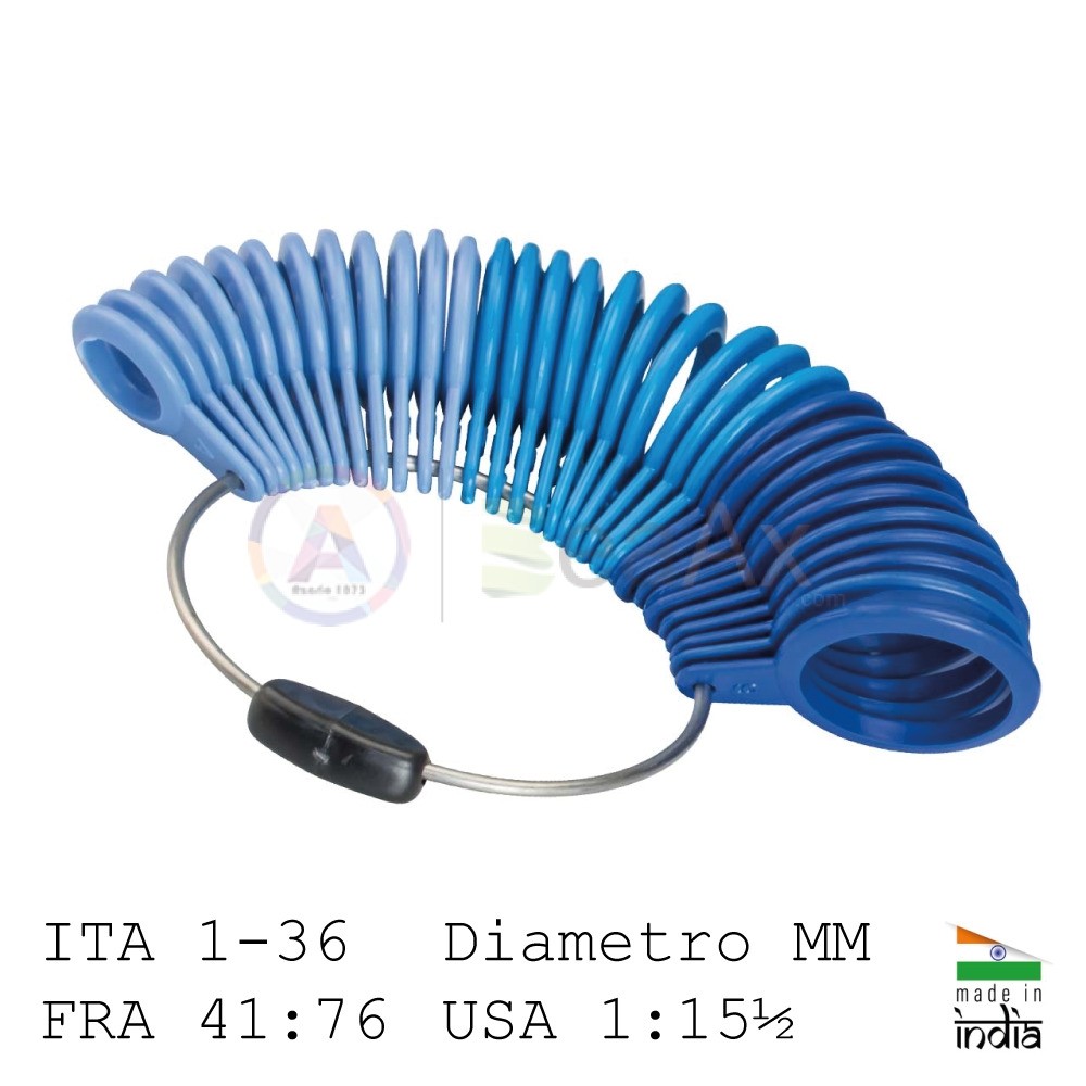 Anelliera in plastica colorata blu 4 scale misure Italiana 1 / 36, FRA, USA e MM AG0880
