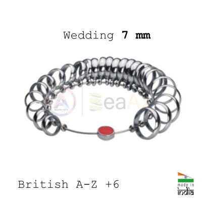 Steel British A-Z +6 wedding ring 7 mm gauge set 32 pcs
