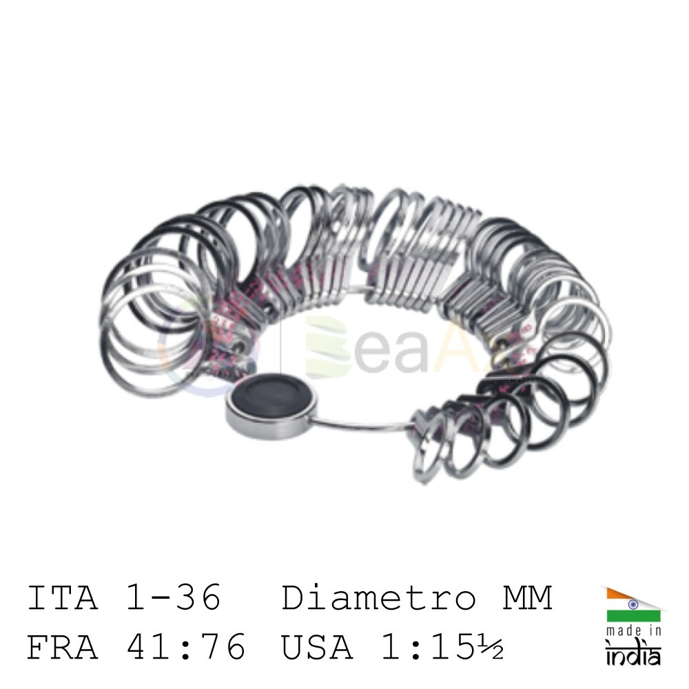 Anelliera alluminio colorata 4 misurazioni italia 1-36 ring gauge universale 