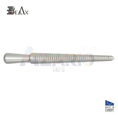 Cast cone plug measuring aluminum rings ITA-FRA-ø MM-USA jewelry measuring