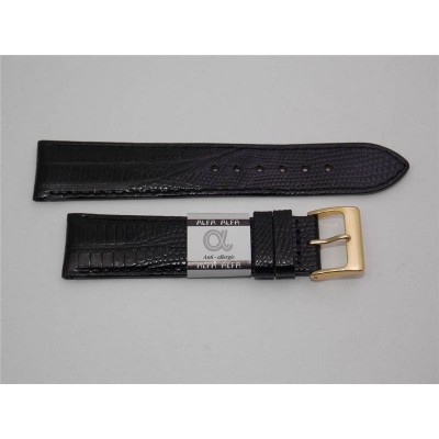 Semi-padded alligator print genuine leather strap Leather strap watch