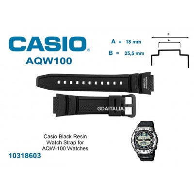 Cinturino originale Casio AQW100 gomma rubber straps original watch band genuine HB.AQW100
