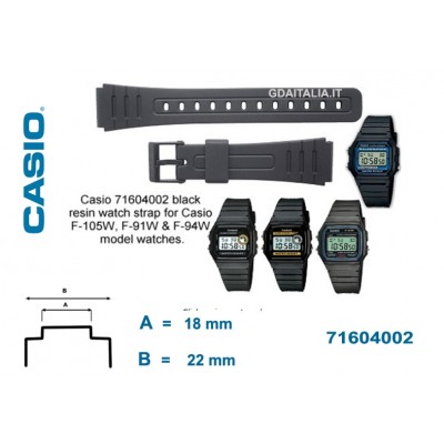 Cinturino originale Casio F105 gomma rubber straps original watch band genuino HB.F105
