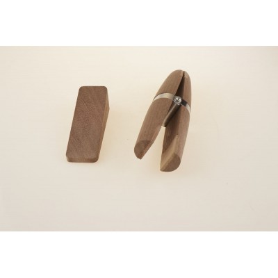 Manipolo in legno di mogano a incastro pelle con cuneo orafo orologiaio tool AG1342