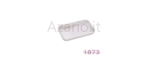 Rectangular white plastic tray 80x50x15 mm