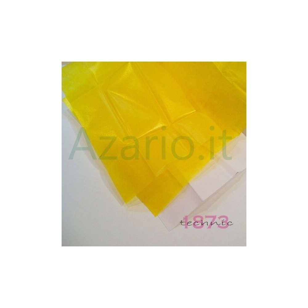 Cartine 25 pz brillanti 80x45 mm 2 veline giallo ocra gemmologia parcel papers AG1733