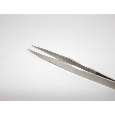 Serie 8 pinzette acciaio Europe tool custodia plastica orologiaio tweezers steel 