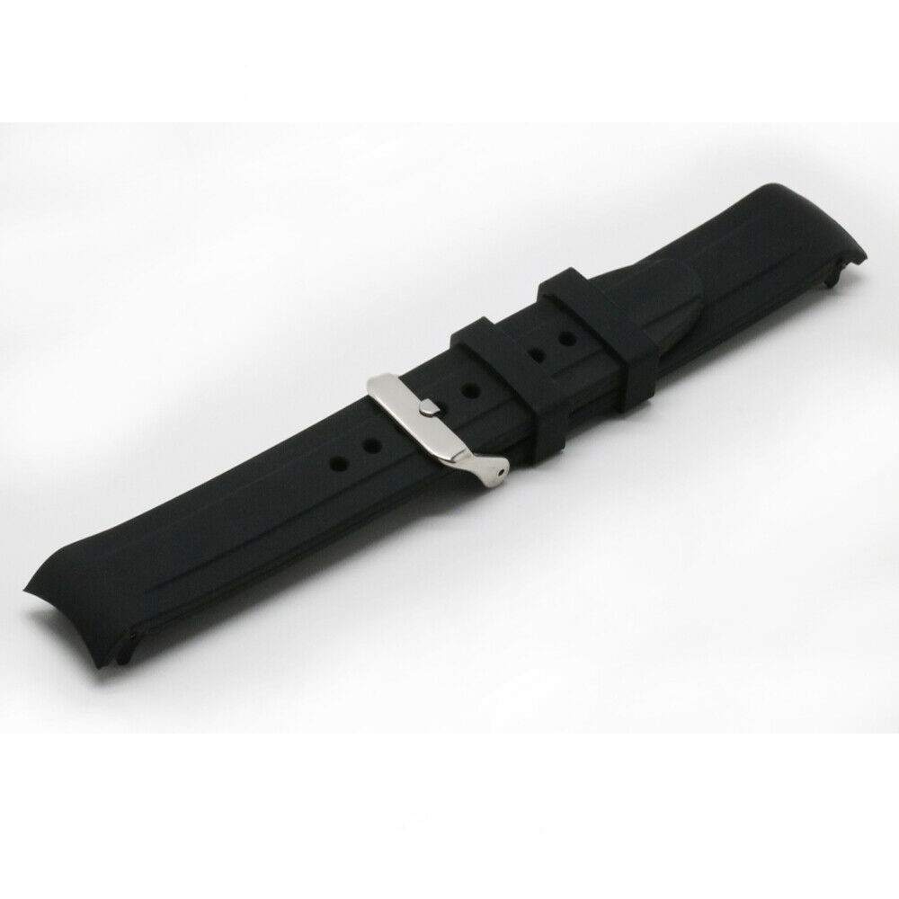 Cinturino gomma nero 20 mm curvo compatibile Submarine GMT Daytona Watch strap  RUBBER