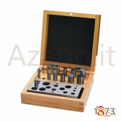 Fustellatrice acciaio 14 pz fustelle base box legno orafo Disc cutter Set tools TS1069-A