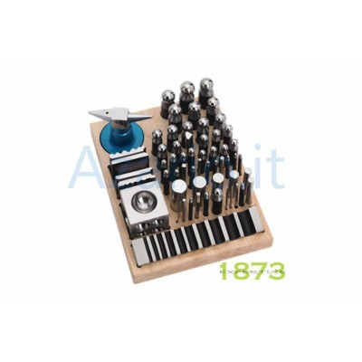 Kit orafo 50 imbottitoi bottoniere incudine base legno Professional Forming Kit AG0619-B