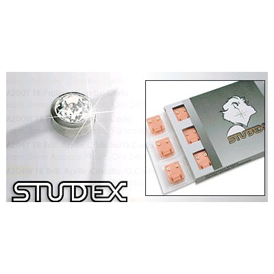 Pre-orecchini mini sterili acciaio pietre bianche argento 12 pz piercing studex M204W