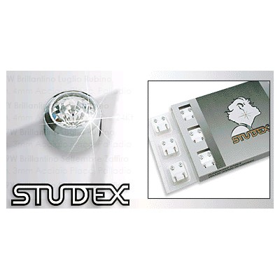 Sterile standard pre-earrings steel white stones silver 12 pcs piercing studex